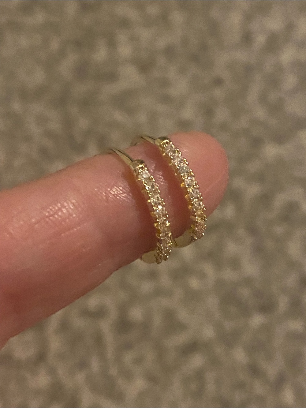 Gold CZ Pave Huggie Hoop Earrings - Elegant Women’s Jewelry